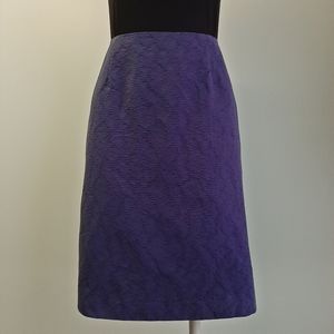 Carolina Herrera cotton jacquard navy pencil skirt